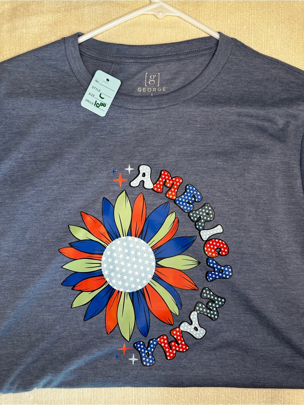 George Short-Sleeve Tee with Red, Blue, Green Floral Graphic